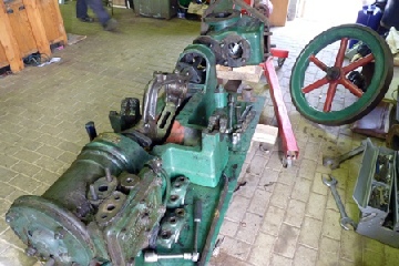 The Joseph Evans steam pump, partly stripped down.