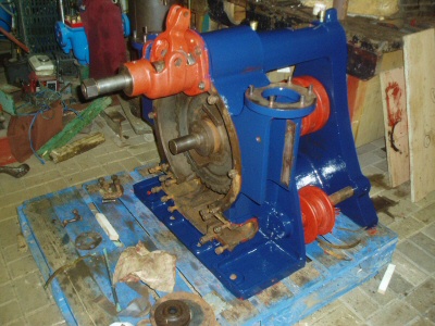 The partly restored steering gear from the steam paddle tug 'Reliant'