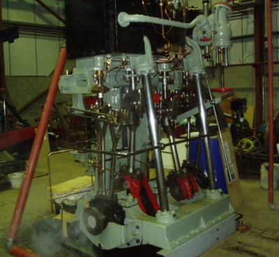 The Yarwood compound marine engine in steam for the first time.